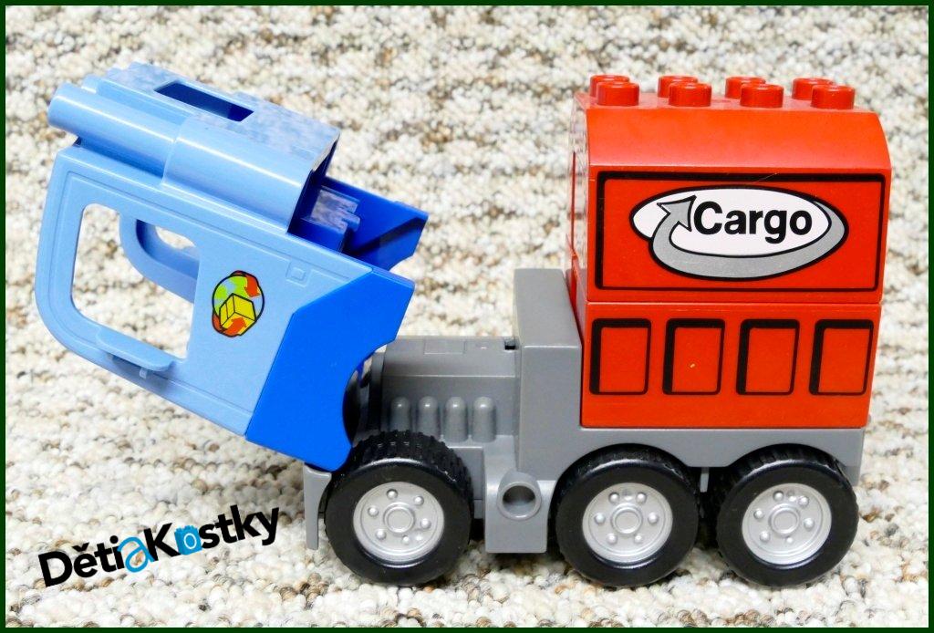 Lego® Duplo® Tahač Oranžový s Červeným Kontejnerem Cargo