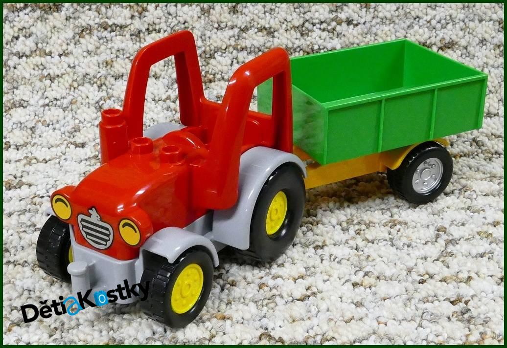 Lego® Duplo® Traktor Novější Červený, Červený Podvozek, Bílá Kola