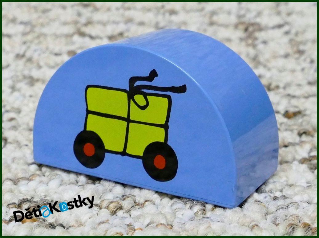 Lego® Duplo® Kostka Půlkulatá Tmavě Zelená - Okno Žluté