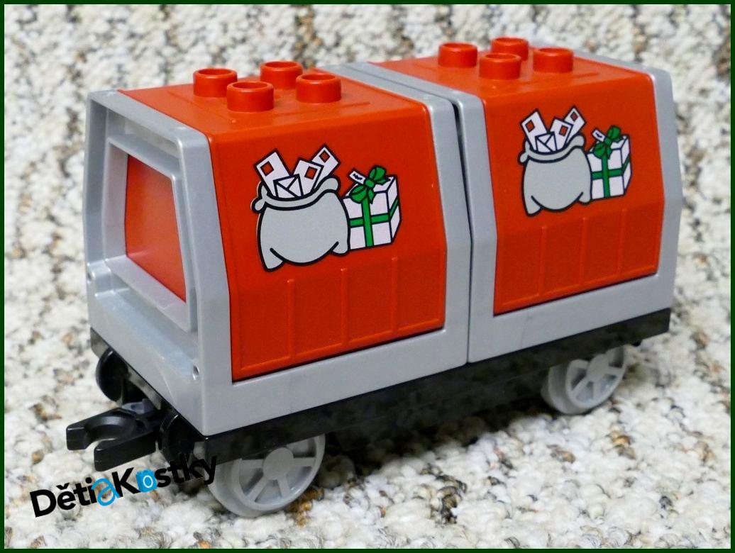 Lego® Duplo® Vagon - Kontejnery Výklopné Pošta - Šedá/Červená