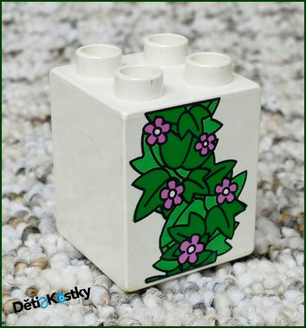 Lego® Duplo® Kostka 2x2x2 Bílá - Květiny