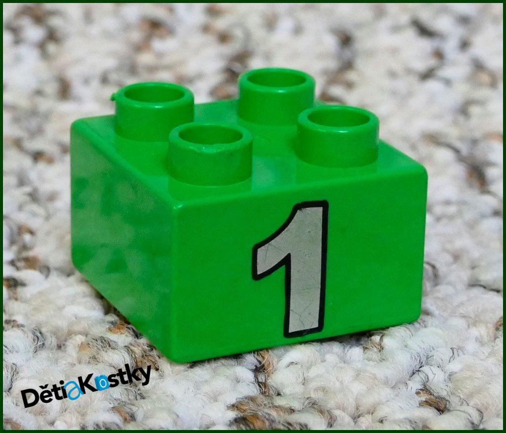 Lego® Duplo® Kostka Zelená 2x2 Číslo 1