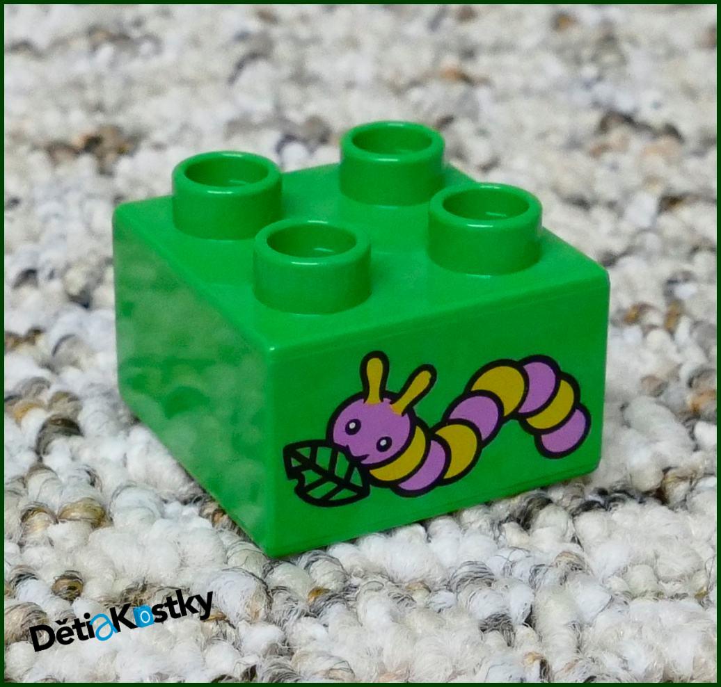Lego® Duplo® Kostka 2x2 Zelená - Červ