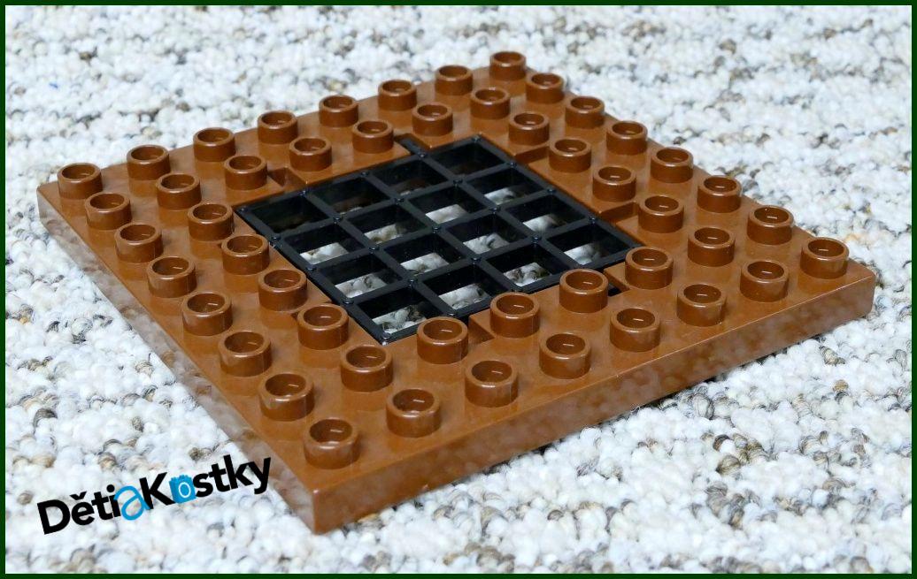Lego® Duplo® Podložka/Deska 8x8 s Mříží Hnědá (Černá Mříž)