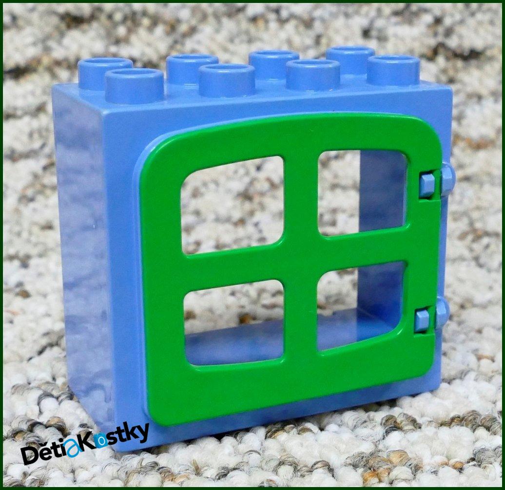 Lego® Duplo® Kostka s Oknem Světle Modrá - Zelená Okenice Oblá