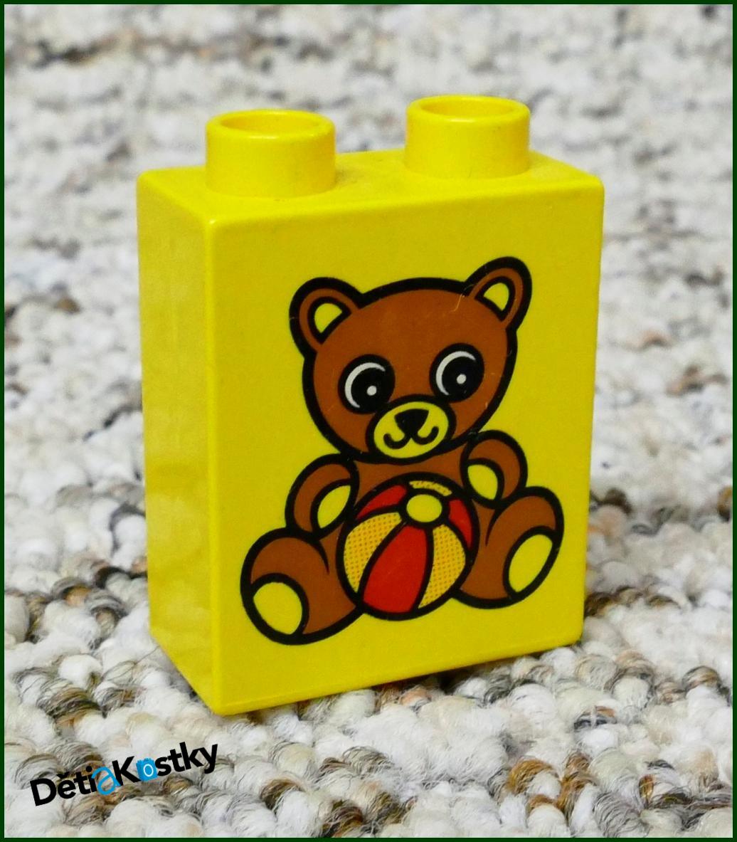 Lego® Duplo® Kostka 1x2x2 Žlutá - Medvídek s Míčem