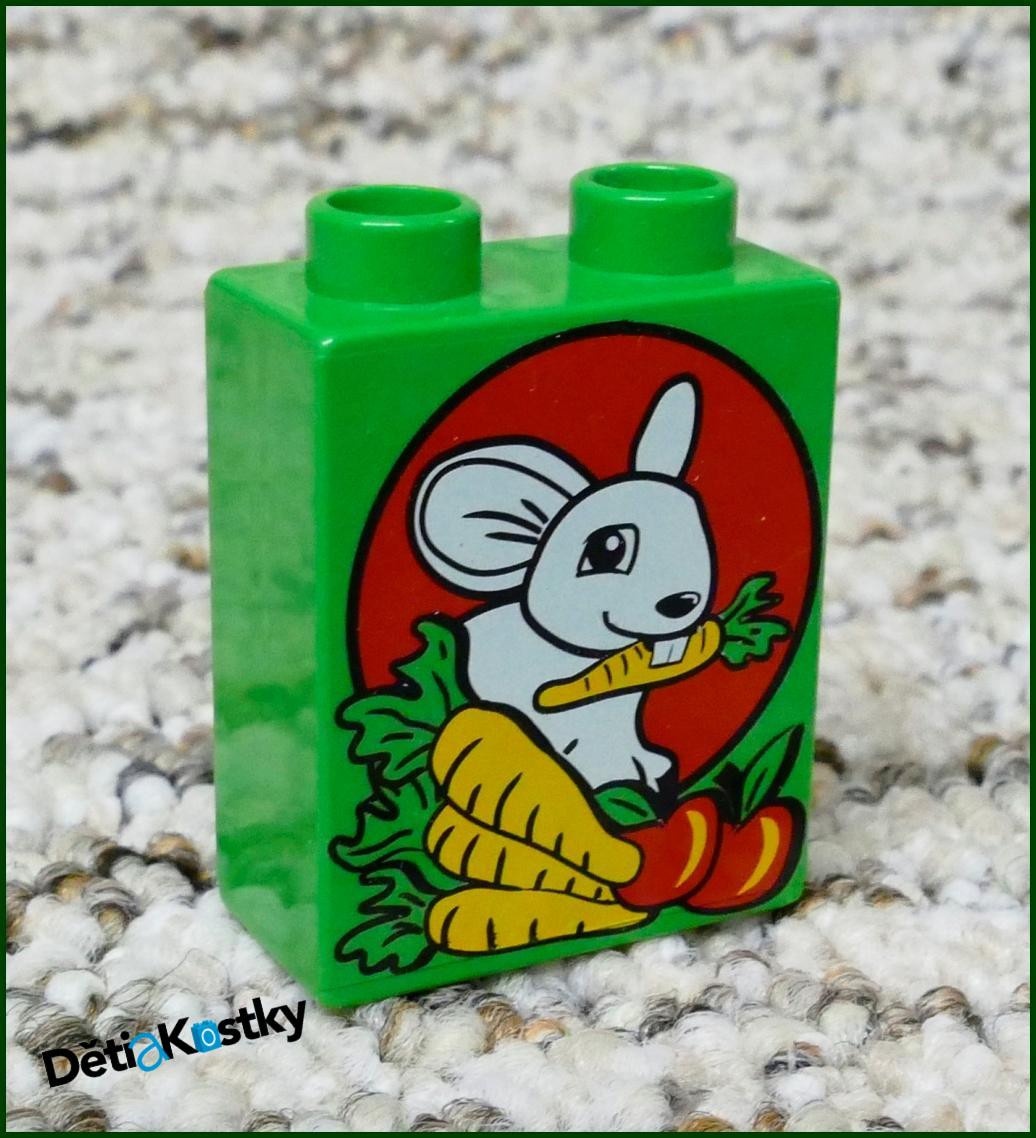 Lego® Duplo® Kostka 1x2x2 Sv. Zelená - Králíček