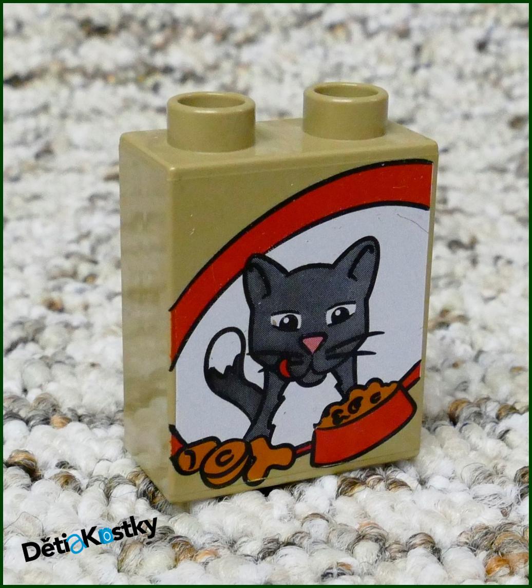Lego® Duplo® Kostka 1x2x2 Tm. Béžová - Kočička