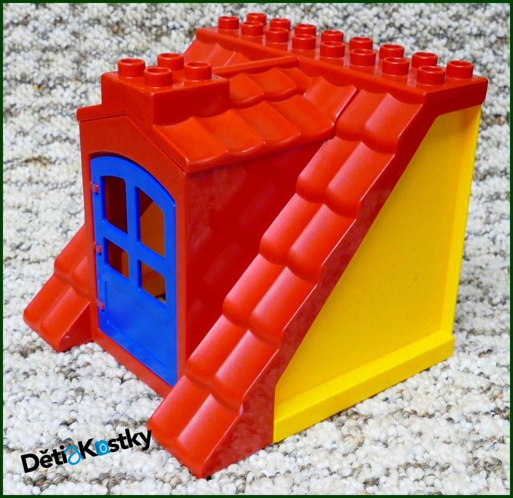 Lego® Duplo® Domeček - Červená Střecha, Žluté Bočnice, Modré Dveře