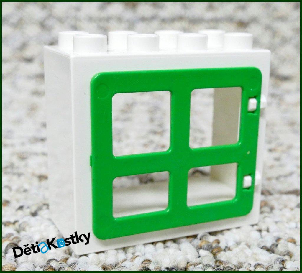 Lego® Duplo® Kostka s Oknem Bílá - Zelená Okenice