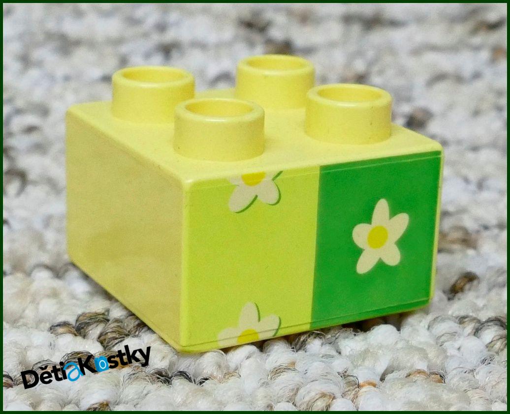 Lego® Duplo® Kostka Světle Žlutá 2x2 Květiny