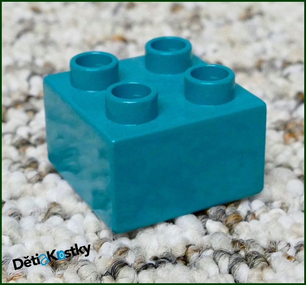 Lego® Duplo® Kostka 2x2 Tmavě Tyrkysová