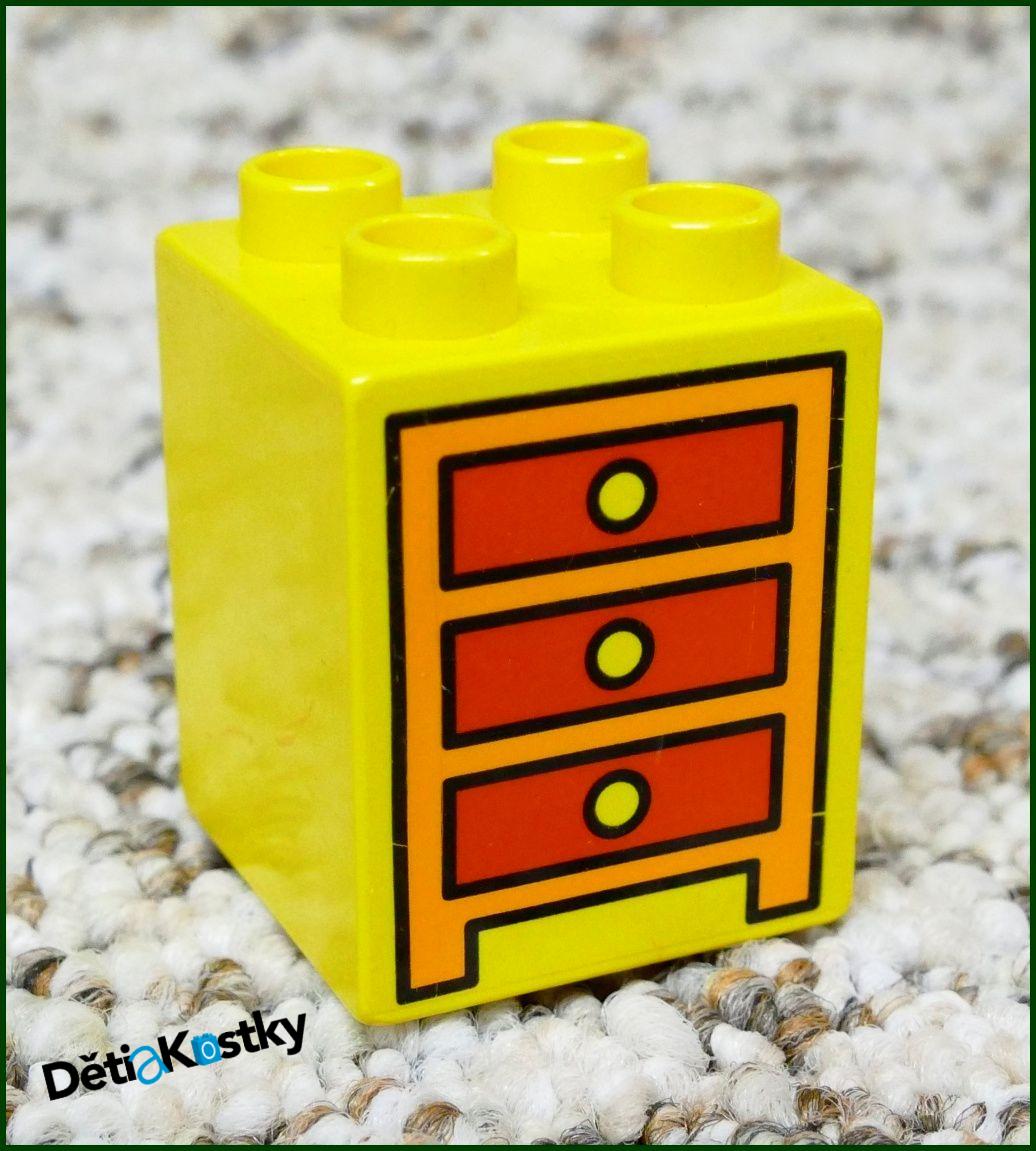 Lego® Duplo® Kostka 2x2x2 Žlutá - Obrázek Šuplíky