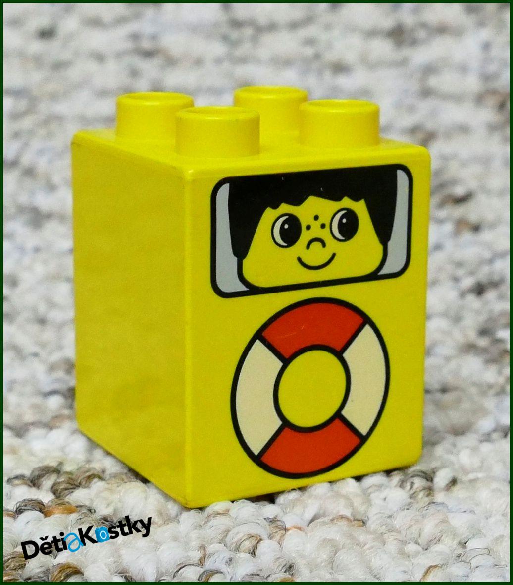 Lego® Duplo® Kostka 2x2x2 Žlutá - Obličej a Kruh