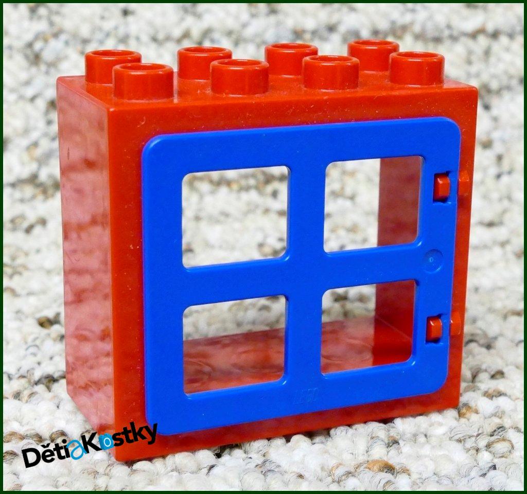 Lego® Duplo® Kostka s Oknem Červená - Modrá Okenice