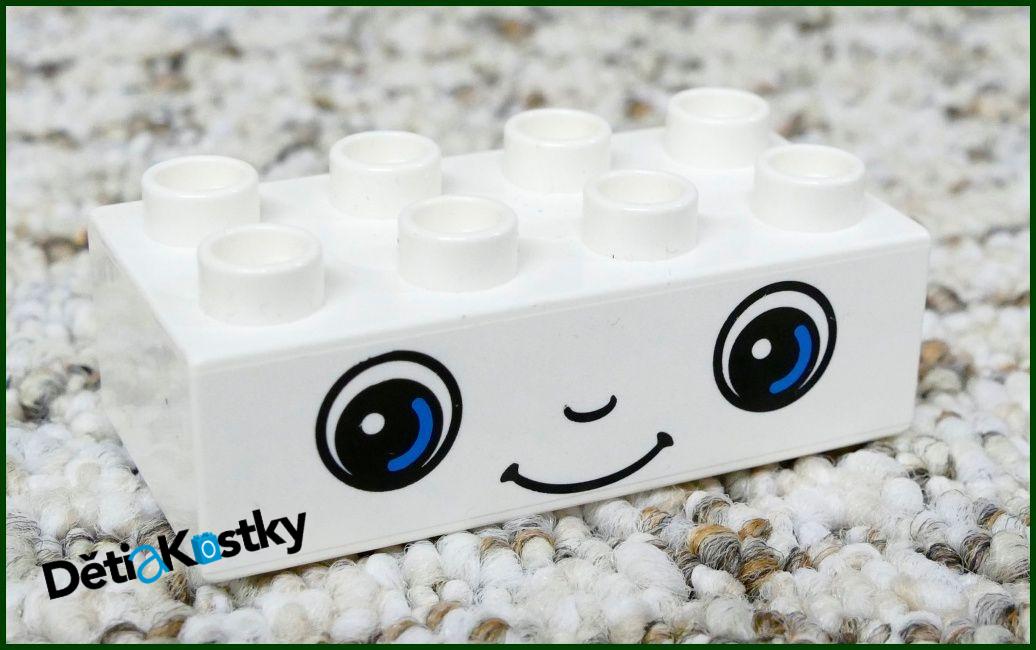 Lego® Duplo® Kostka 2x4 Bílá - Oči a Pusa