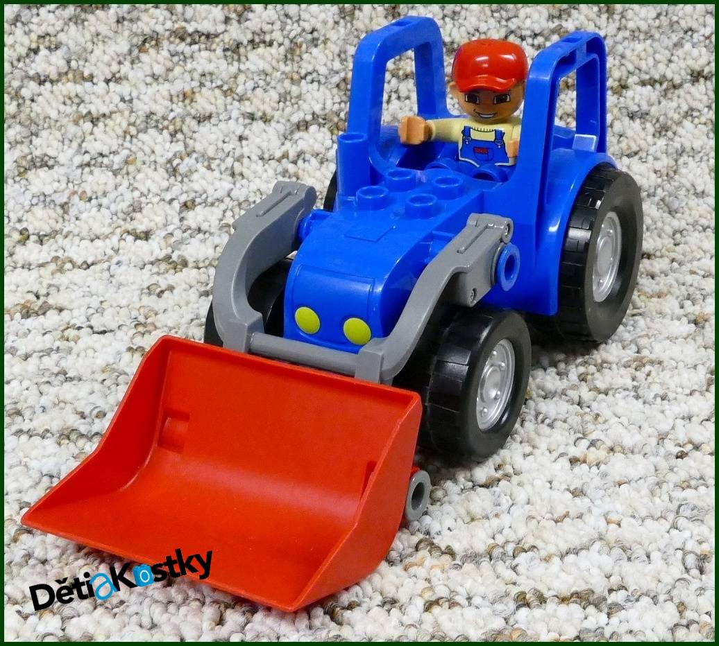 Lego® Duplo® Traktor s Červenou Radlicí a Figurkou Modrý