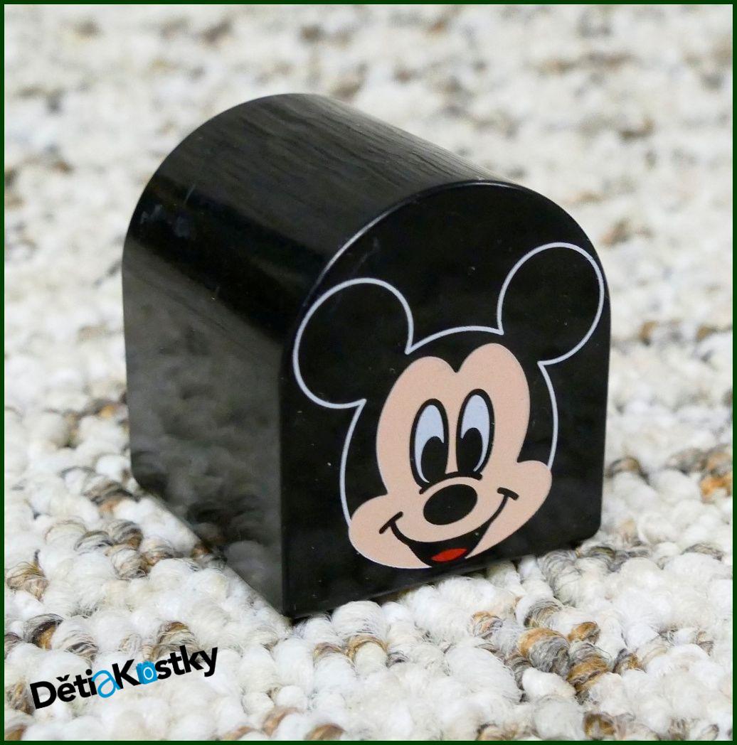 Lego® Duplo® Kostka 2x2 Zaoblená Černá - Obrázek Mickey Mouse