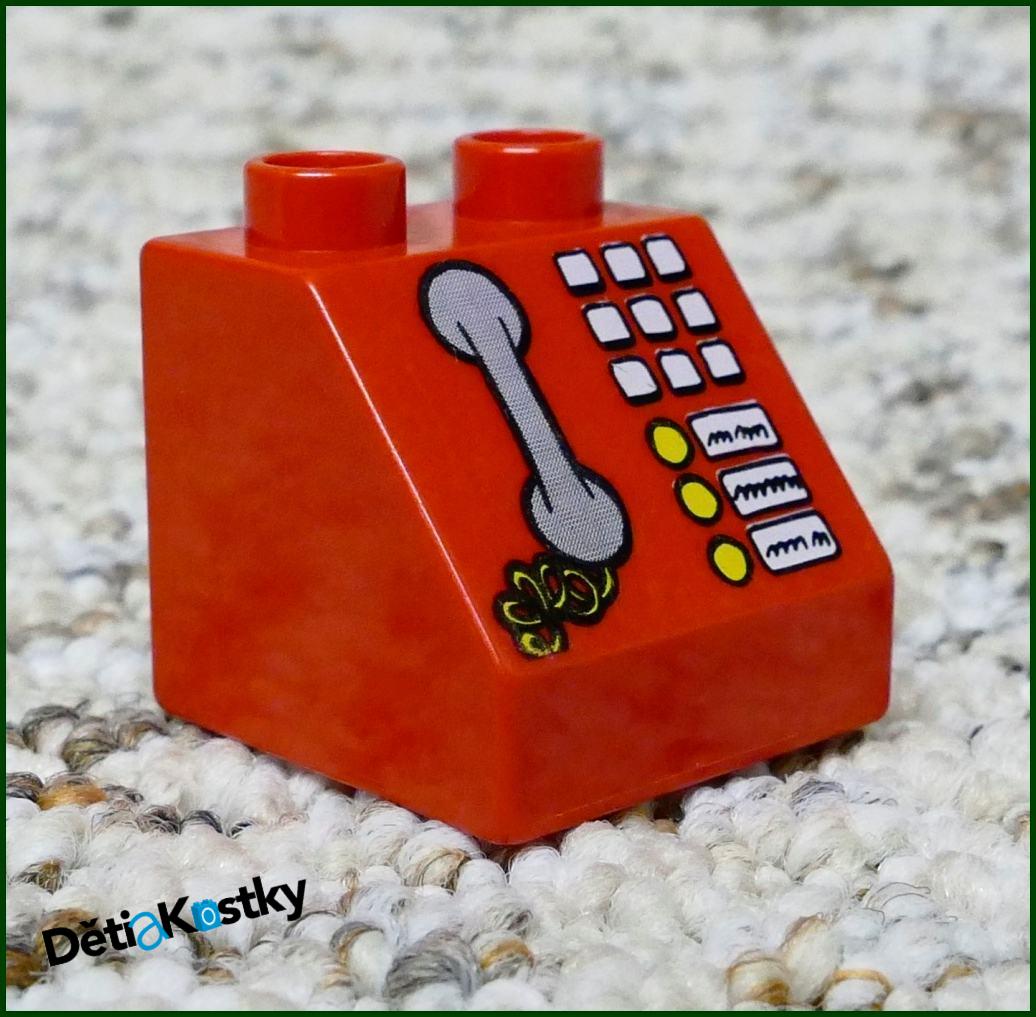 Lego® Duplo® Kostka 2x2 Červená Zkosená - Telefon