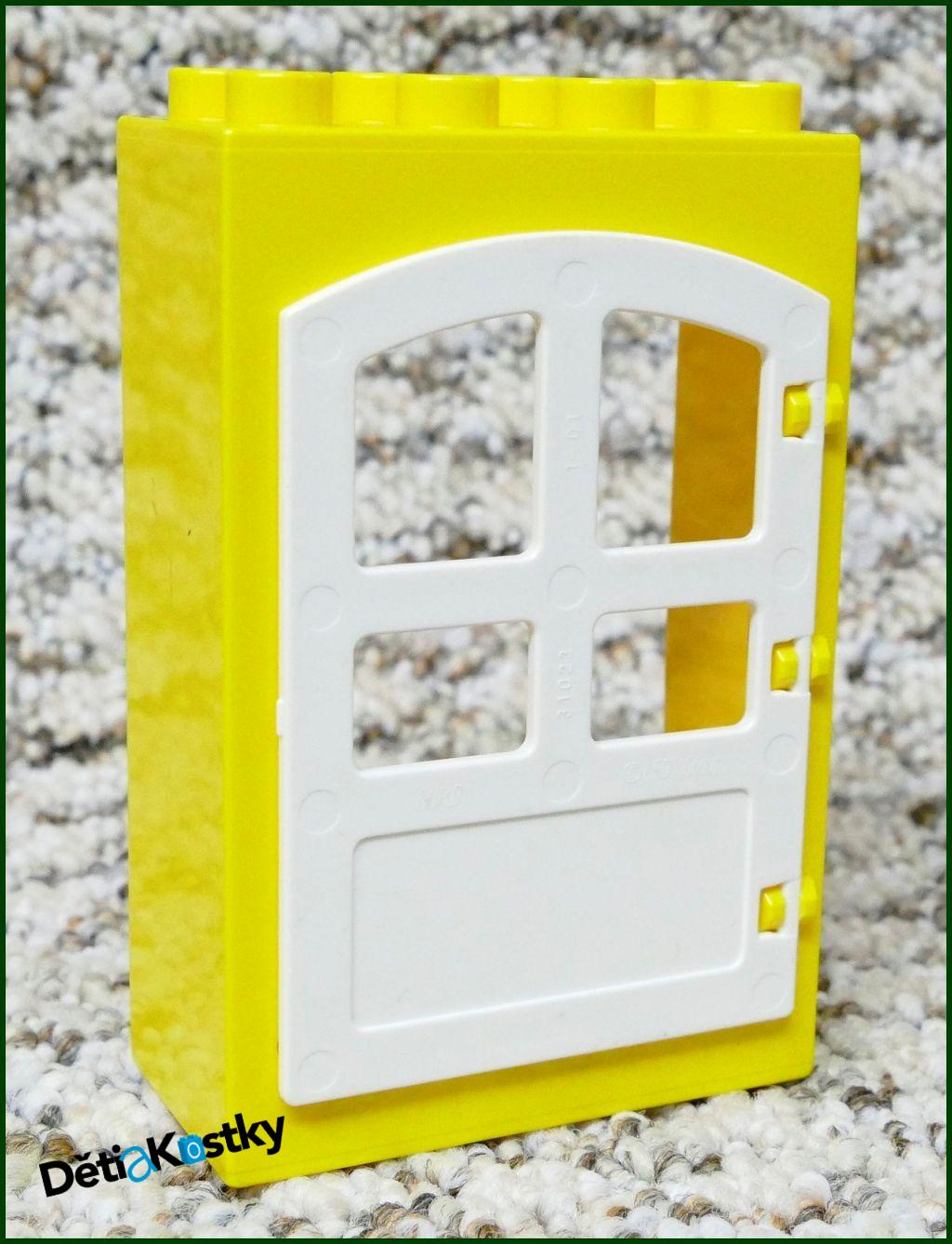 Lego® Duplo® Kostka s Dveřmi Žlutá Vysoká - Zakulacené Dveře