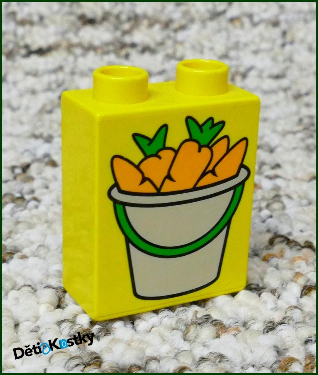 Lego® Duplo® Kostka 1x2x2 Žlutá - Kbelík s Mrkví