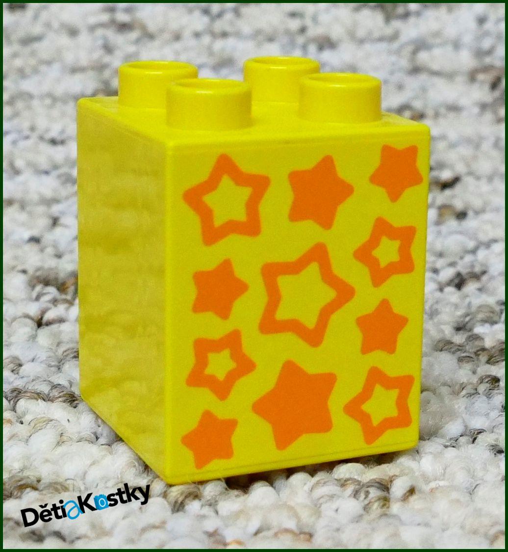 Lego® Duplo® Kostka 2x2x2 Žlutá - Hvězdičky