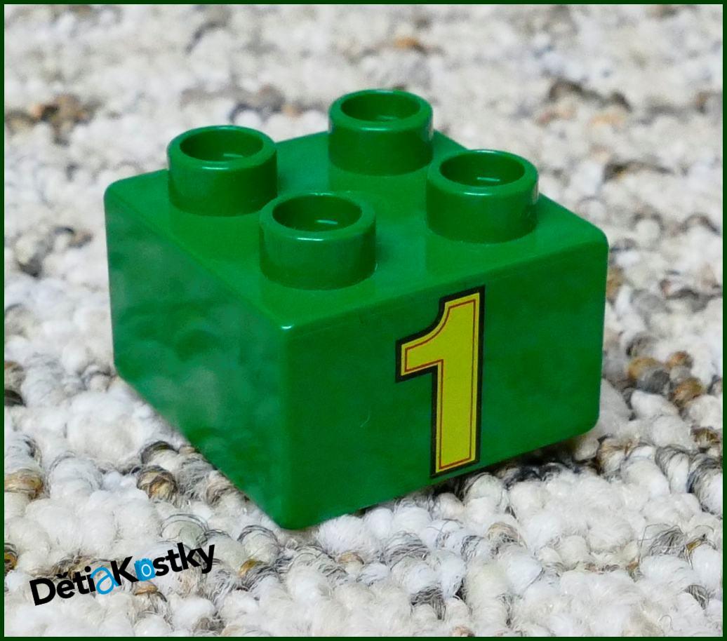 Lego® Duplo® Kostka 2x2 Zelená - Žlutá Jednička