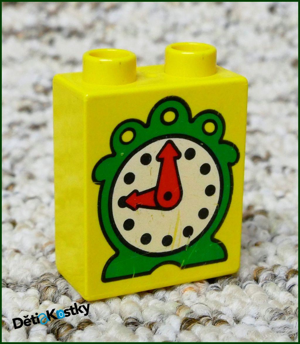 Lego® Duplo® Kostka 1x2x2 Žlutá - Hodiny/Budík