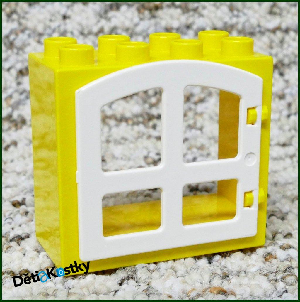 Lego® Duplo® Kostka s Oknem Žlutá - Bílá Oblá Okenice Vyšší