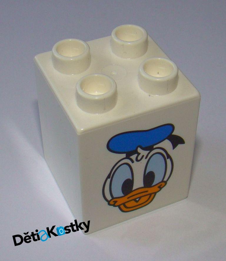 Lego® Duplo® Kostka 2x2x2 Bílá - Obrázek Donald