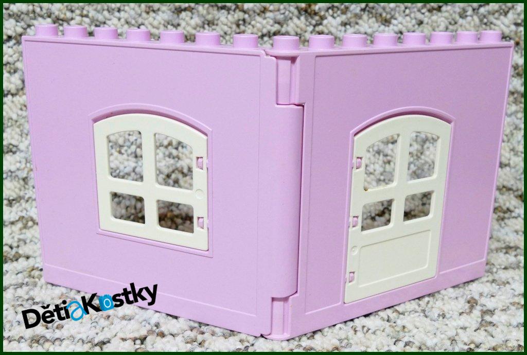 Lego® Duplo® Stěna Domu Růžová s Bílými Dveřmi