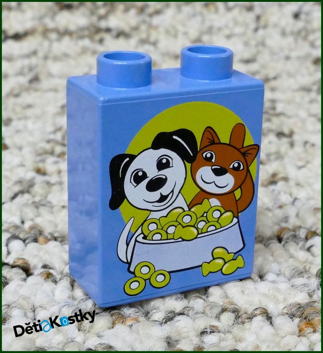 Lego® Duplo® Kostka 1x2x2 Světle Modrá - Pejsek a Kočička