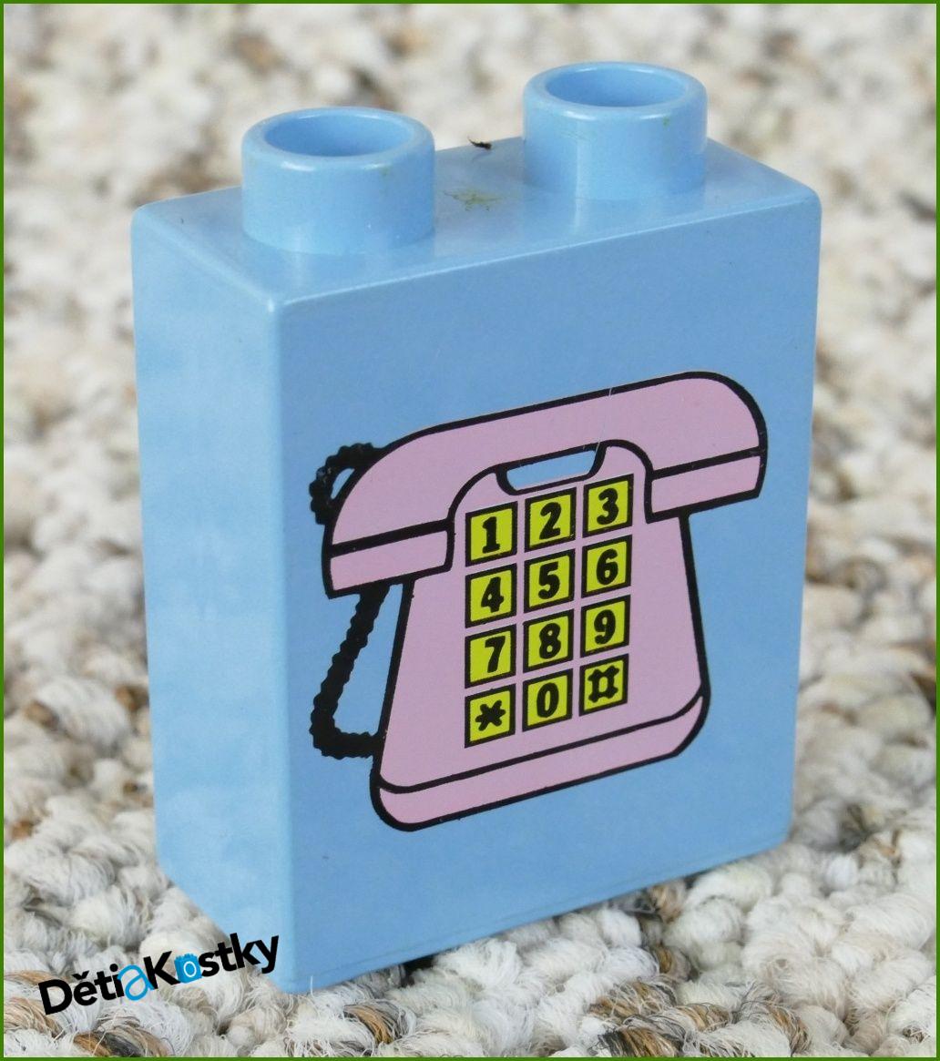 Lego® Duplo® Kostka 1x2x2 Světle Modrá - Telefon