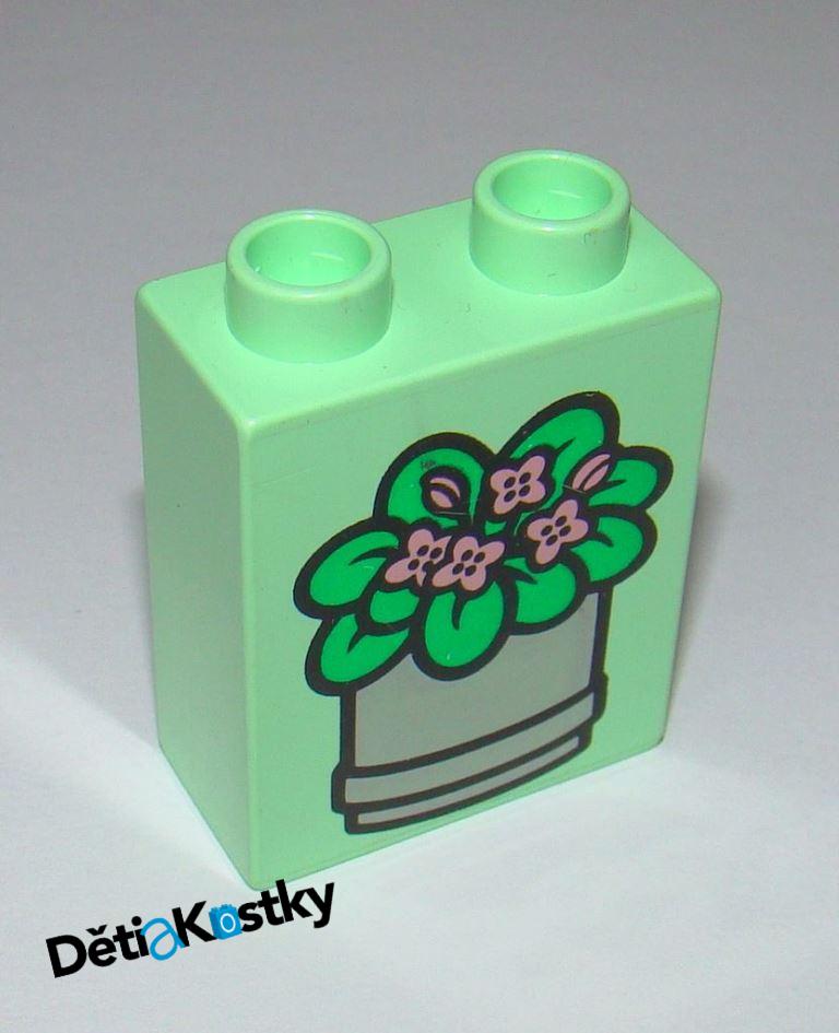 Lego® Duplo® Kostka 1x2x2 Světlounce Zelená - Květináč