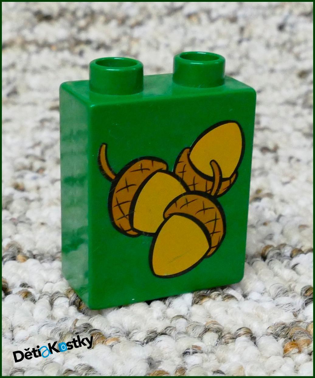Lego® Duplo® Kostka 1x2x2 Tmavě Zelená - Žaludy