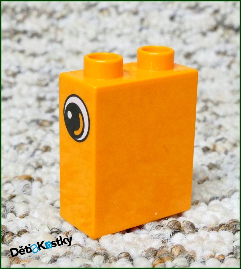 Lego® Duplo® Kostka 1x2x2 Oranžová - Oči na Obou Stranách