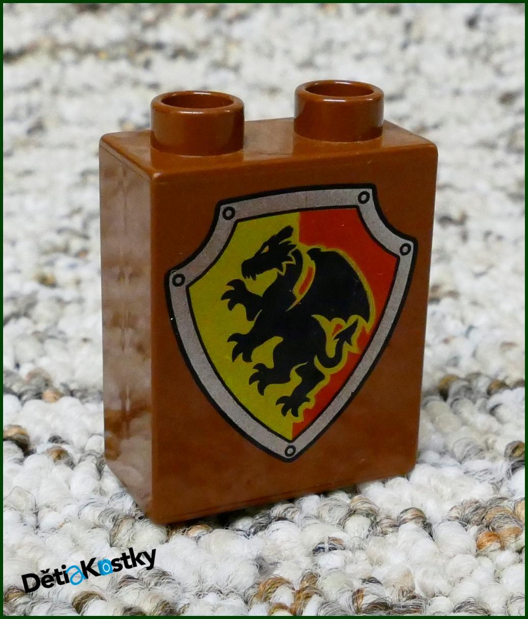 Lego® Duplo® Kostka 1x2x2 Hnědá - Erb