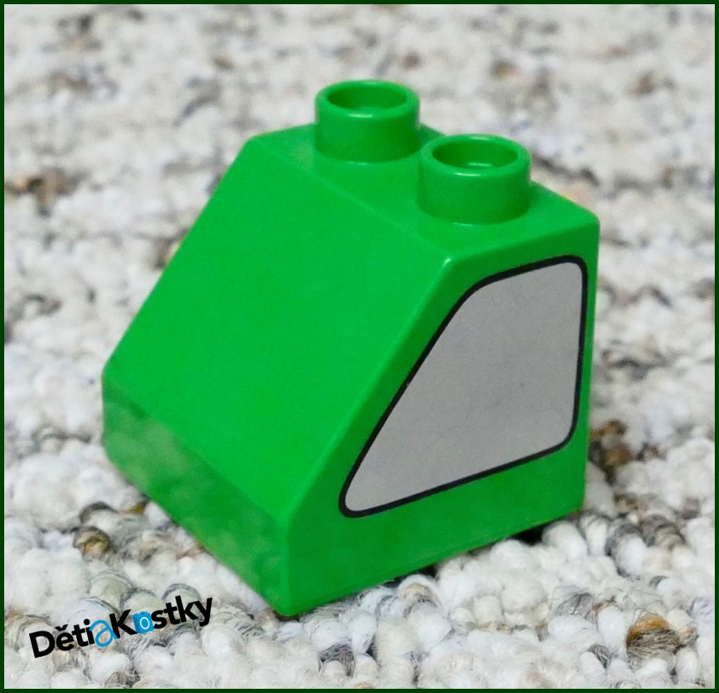 Lego® Duplo® Kostka 2x2 Zkosená Zelená - Okno Auta