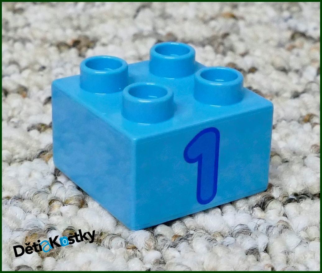 Lego® Duplo® Kostka 2x2 Světle Modrá - Modrá Jednička