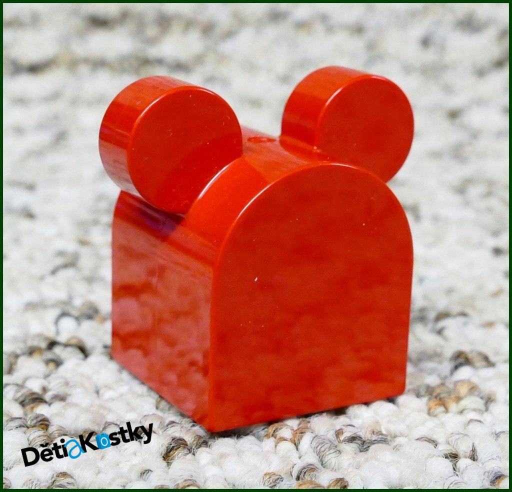 Lego® Duplo® Kostka 2x2 Červená Zaoblená s Ušima