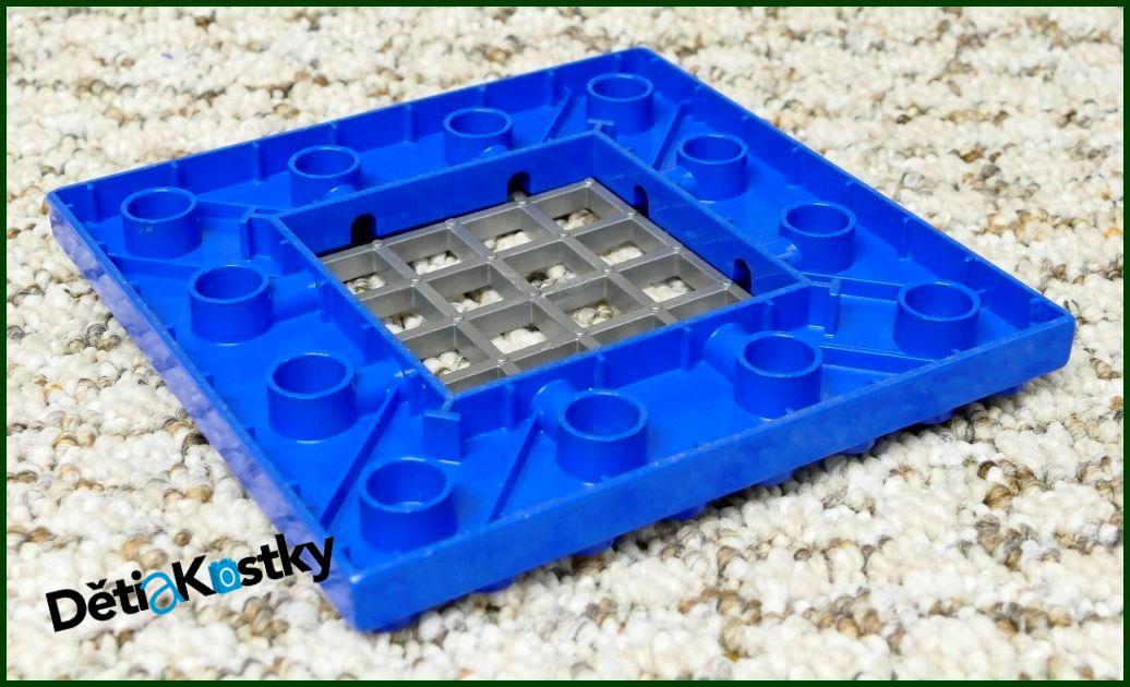 Lego® Duplo® Podložka/Deska 8x8 s Mříží Modrá (Šedá Mříž)