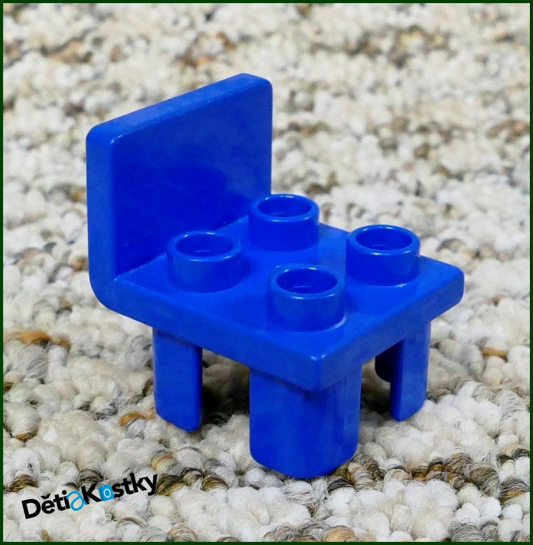Lego® Duplo® Židlička Tmavě Modrá (Hranaté Opěradlo)