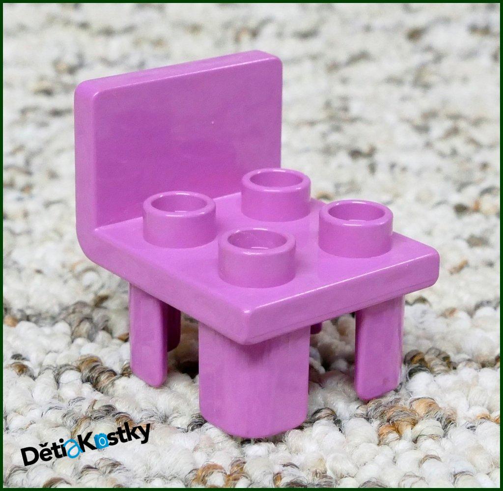 Lego® Duplo® Židlička Růžová (Hranaté Opěradlo)