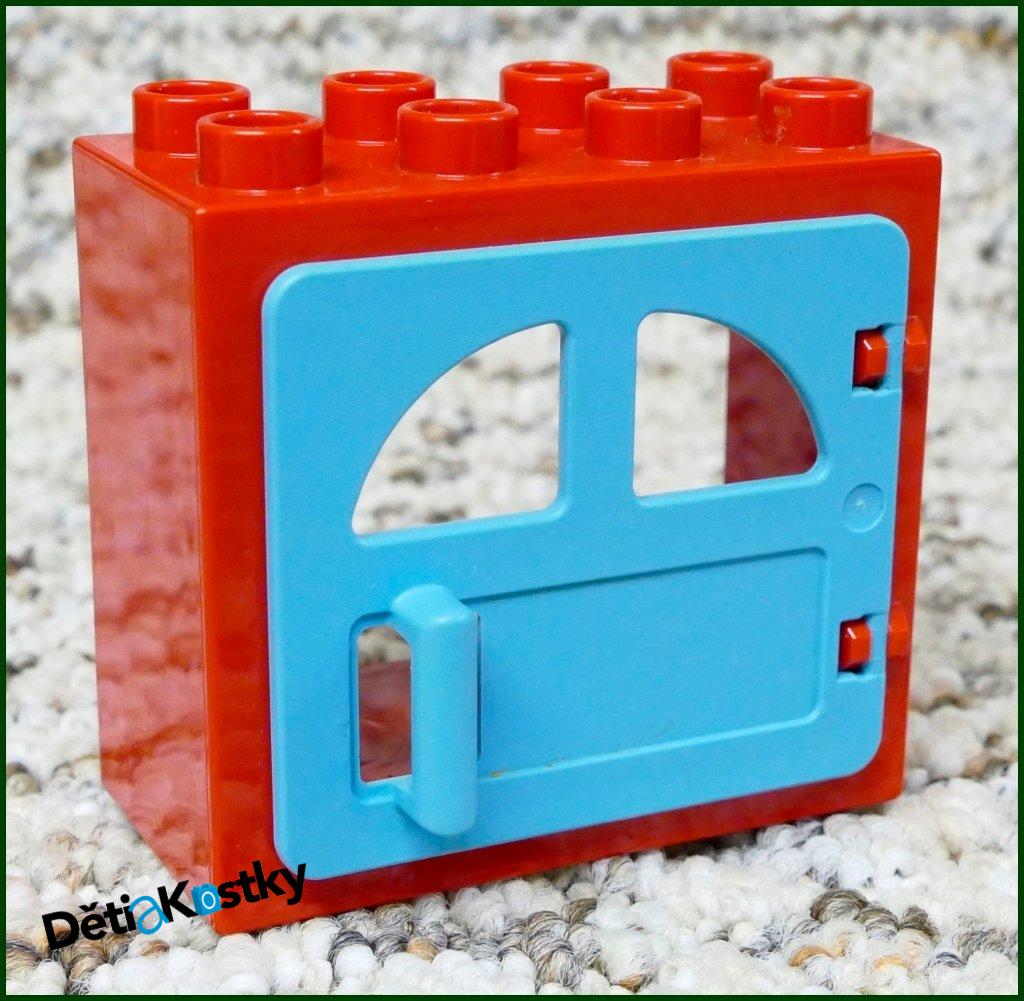 Lego® Duplo® Kostka s Dveřmi Červená (Tyrkys Dvířka s Okny)