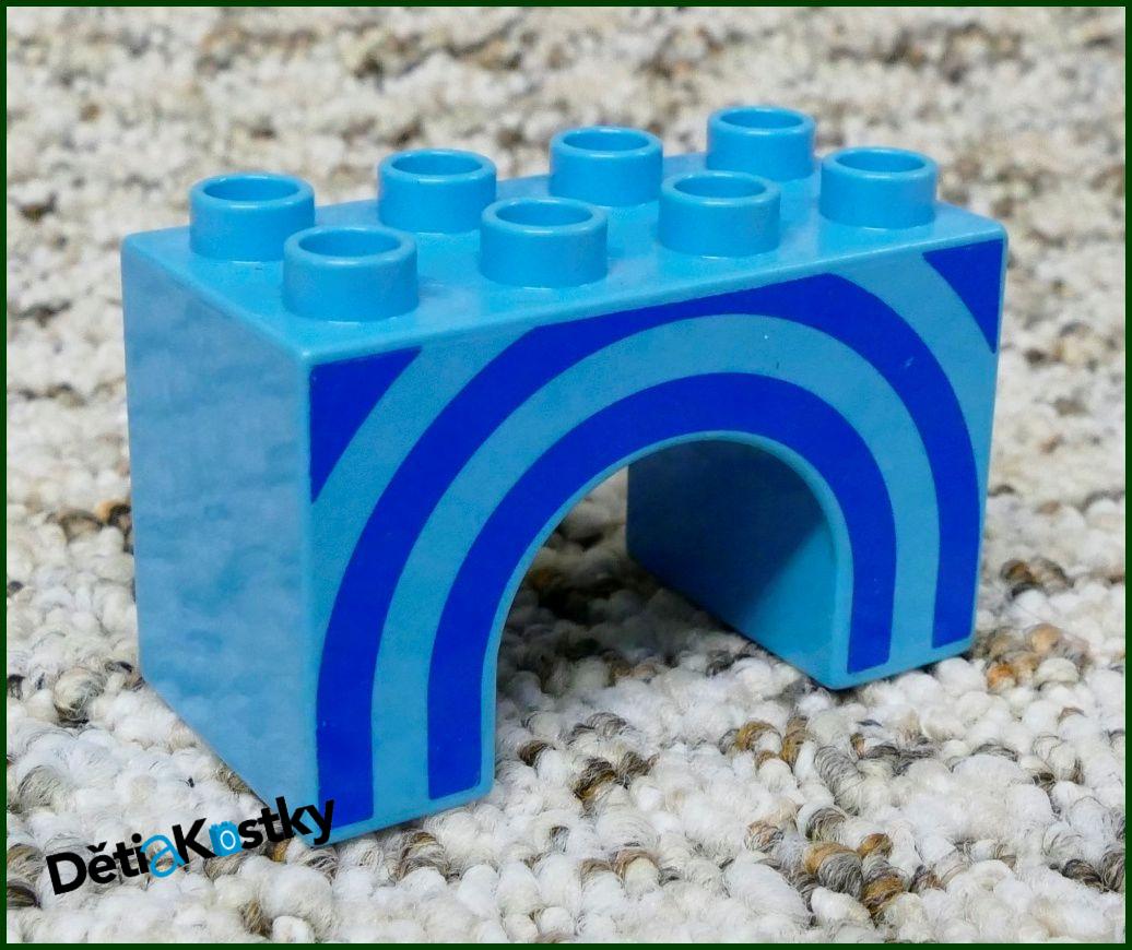 Lego® Duplo® Kostka Podstavec Mostu 2x4 Tyrkysová - Proužky (Podloubí)