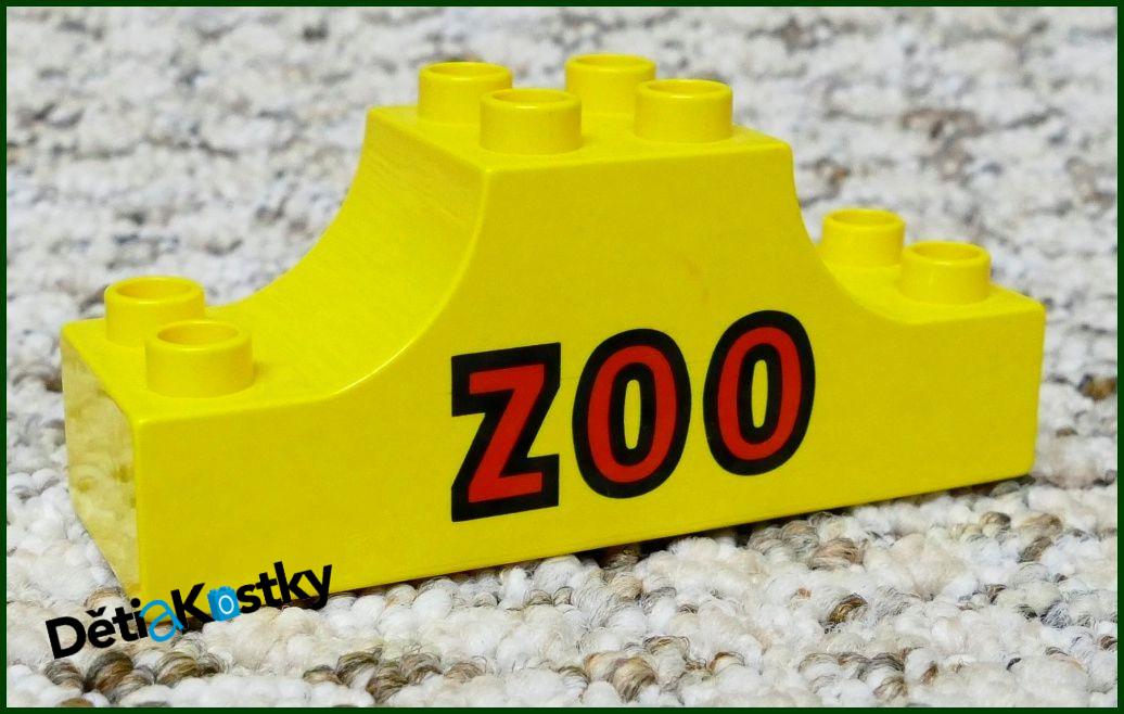 Lego® Duplo® Klenutá Kostka 2x6 Žlutá - Nápis Zoo