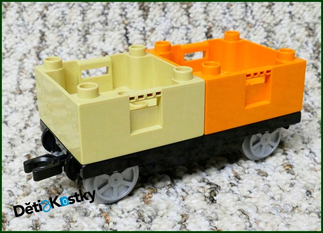 Lego® Duplo® Vagon - Nízké Korby - Oranžová/Béžová