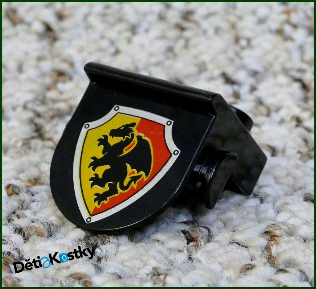 Lego® Duplo® Připínací Kostka (Erb) Černá - Drak