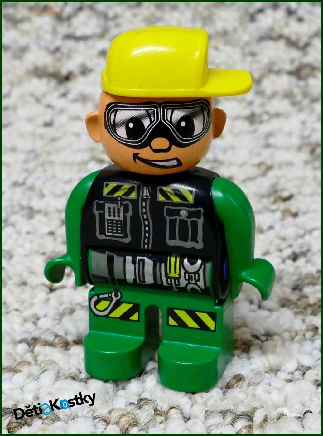 Lego® Duplo® Figurka Servisák Zelený - Žlutý Otočný Kšilt