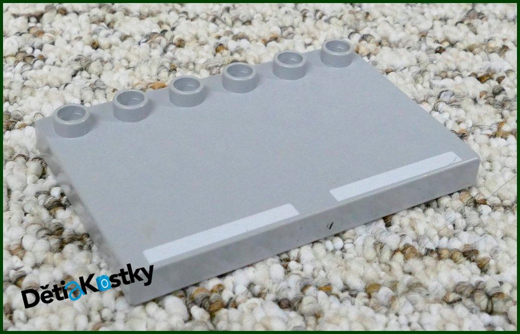 Lego® Duplo® Podložka/Destička 4x6 Světle Šedá s Proužky (Stříška/Cesta)